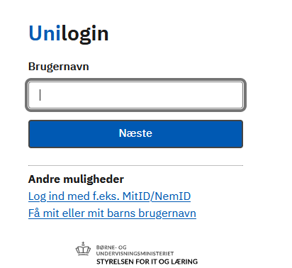 UniLogin reset password
